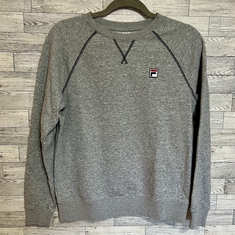 Fila Sweater Size Small Gray Pullover Long‎ Sleeve Adult Unisex Adult Crew Neck